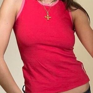 Women's Pink Graphic Tank Top - Fitted Sleeveless Tee